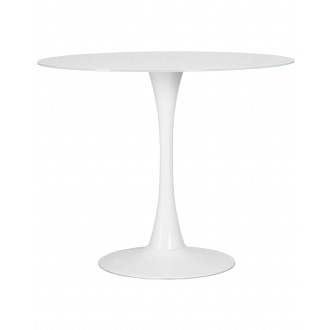 Стол обеденный MIA GLASS (белая столешница, белое основание (W-02))